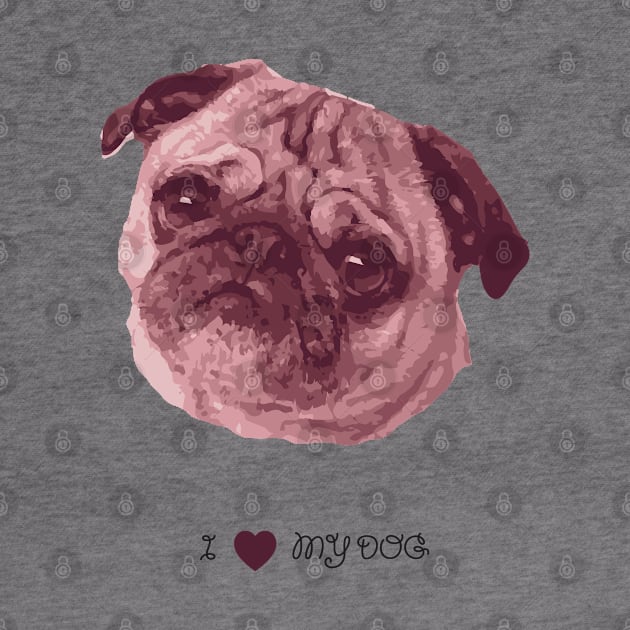 Dogs - Pug pink by PrintablesPassions